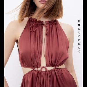SOLD!! Zara satin effect cut out dress